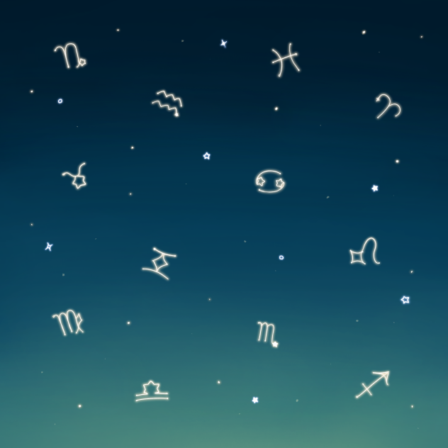 12星座マークの宇宙背景