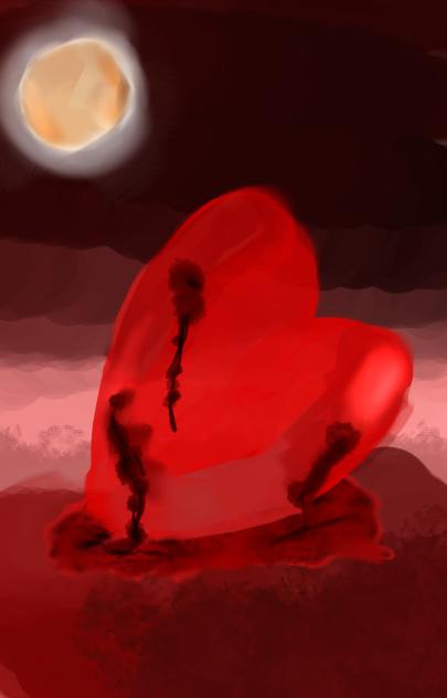 Bloody heart moon