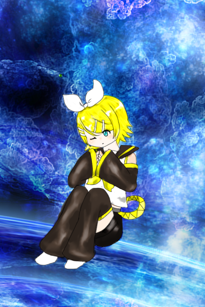 鏡音リン ボカロ グリザイユ画法かな