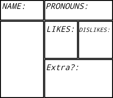 Endless Nightmare Character sheets