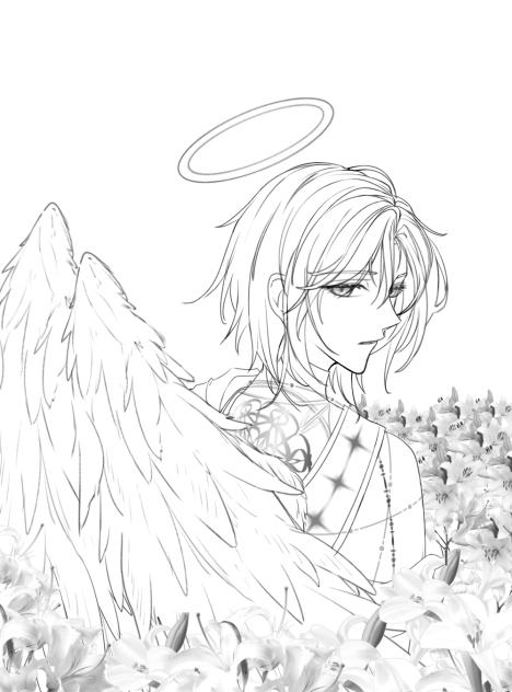 백합 화이트 엔젤 선화