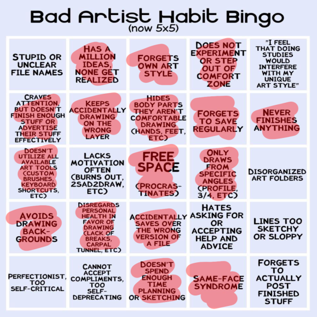 bad habit bingo