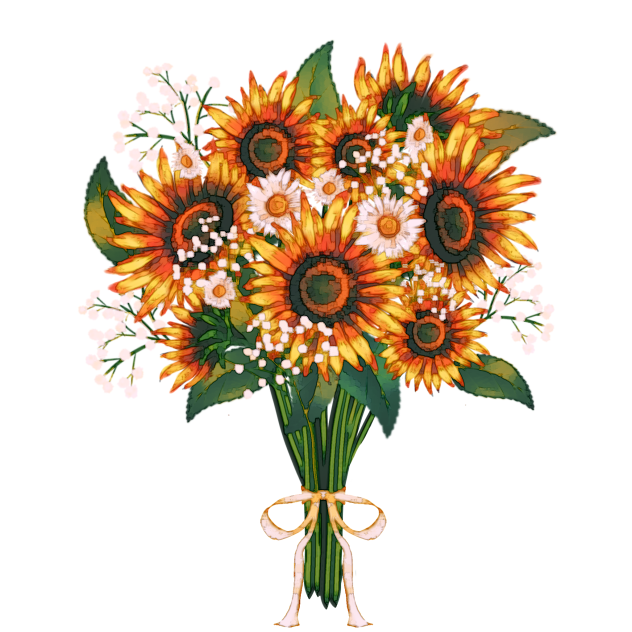 Sunflower bouquet 2nd version ibisPaint