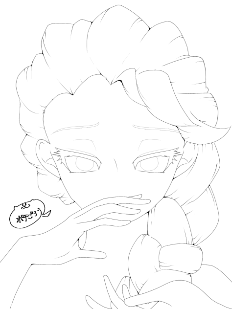 エルサ　線画