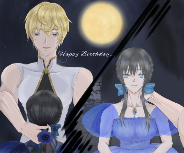ヒルダ&ジークフリート誕生日イラスト