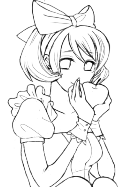 【線画】白雪姫？？ 塗っていただけると嬉しいです