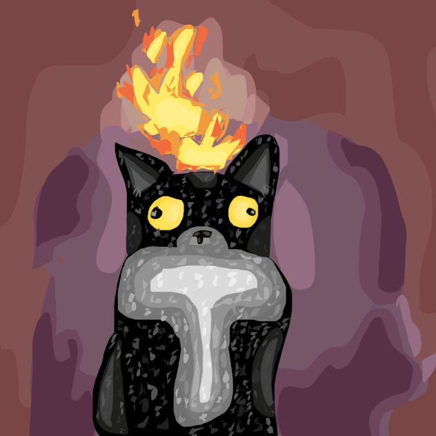 Cat on fire (Cattober)