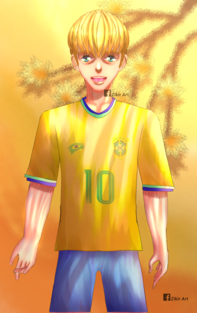 Armin wearing the Brazil Jersey FanArt