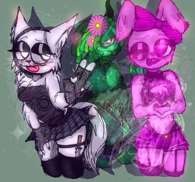 The gurls of Sprunki🤍💚🩷