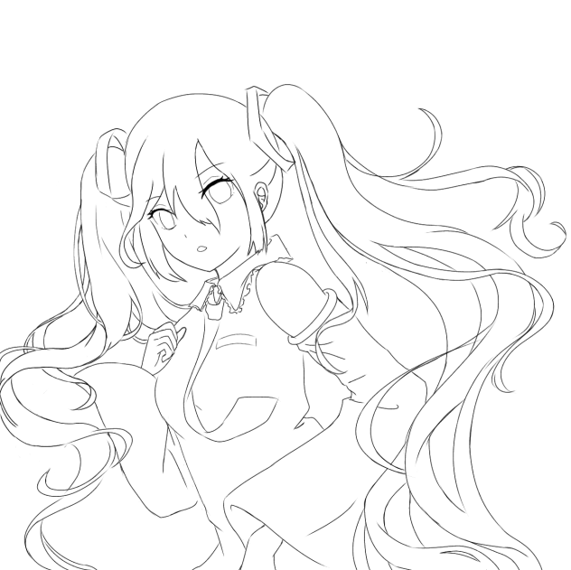 初音ミク(ぬりえ)