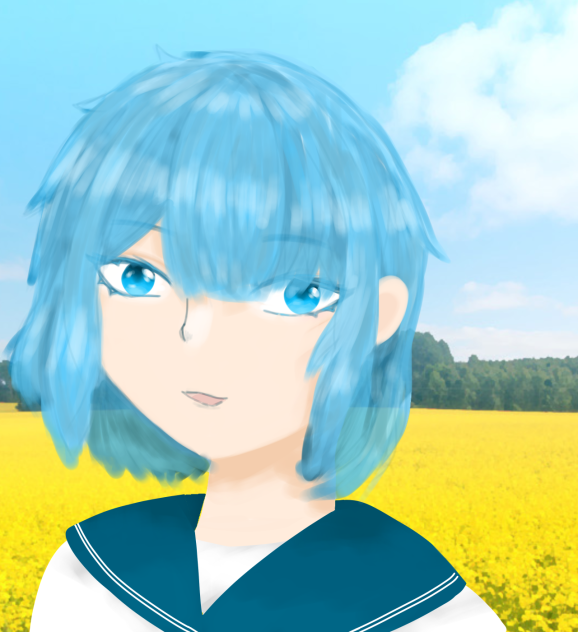 菜の花畑にて