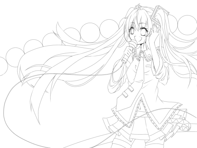 初音ミク🎵Live🎵線画