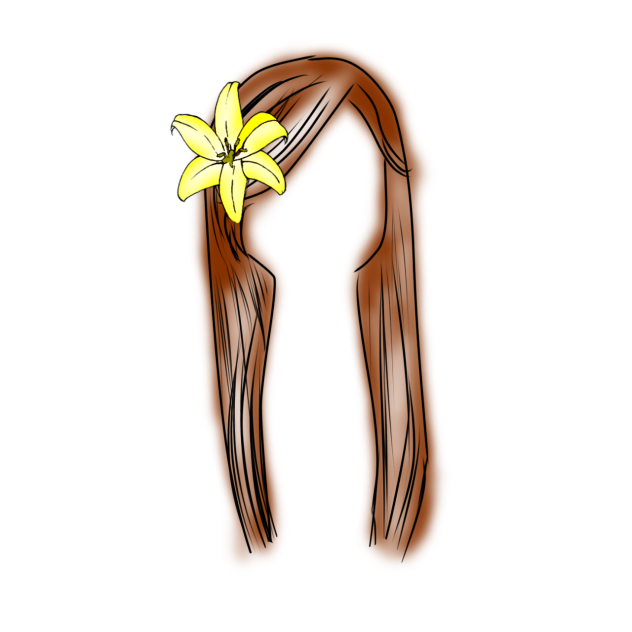 Hair with Hawaiian flower