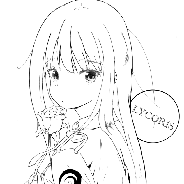 【線画】青薔薇