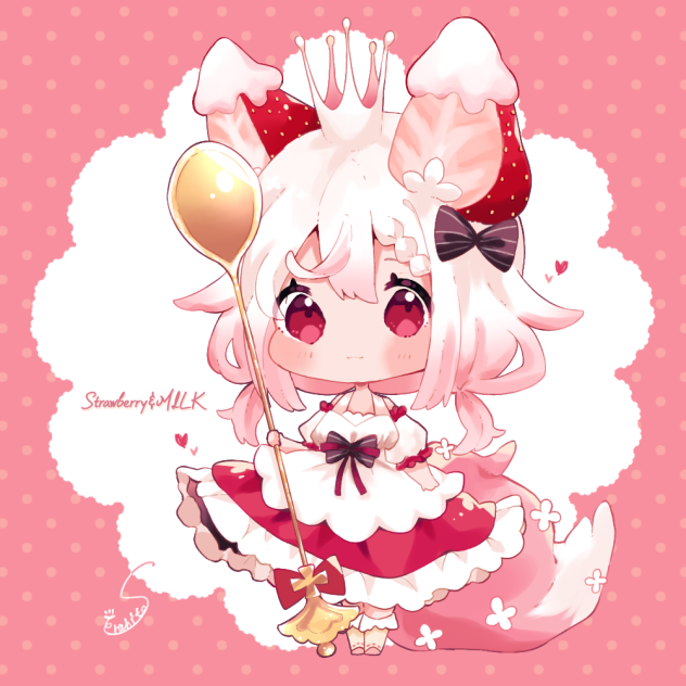 創作【いちごちゃん】手描きイラスト 下絵付き 創作【いちごちゃん】手描きイラスト 下絵付き