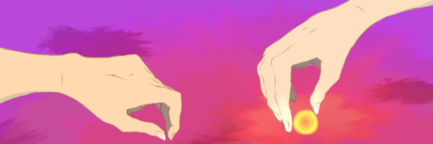 夕陽をつかまえた