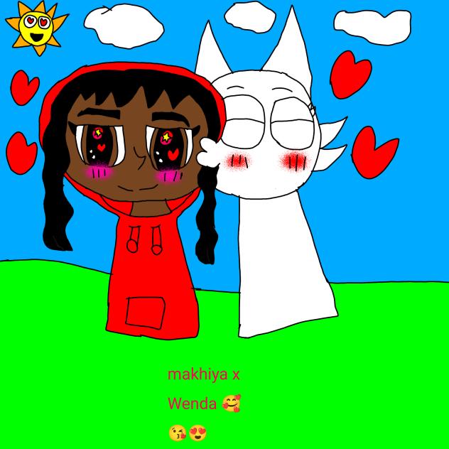 makhiya x Wenda kissing in sprunki