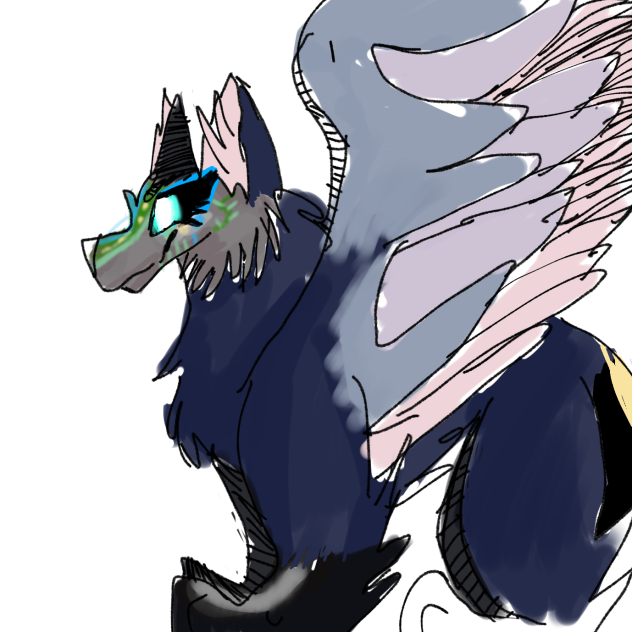 lazy doodle of raven