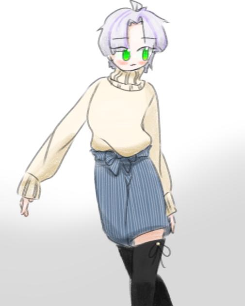 セーターとキュロット