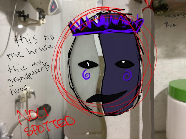 NOLI ON THE BATHROOM MIRROR!!!!!