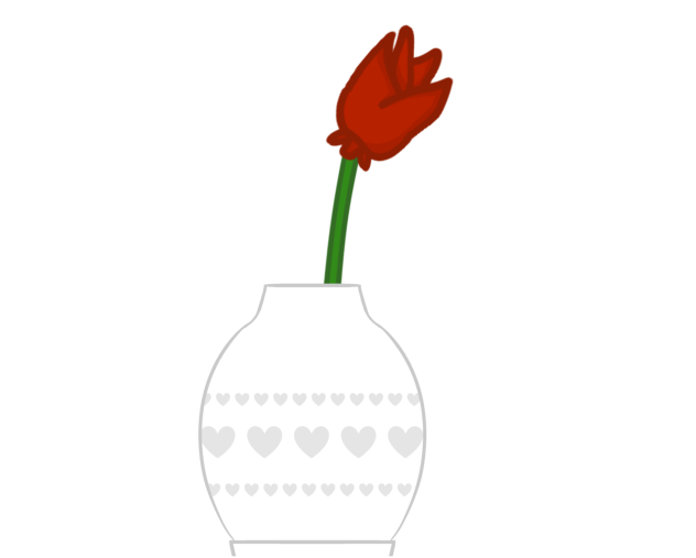 Rose in heart vase. ibisPaint