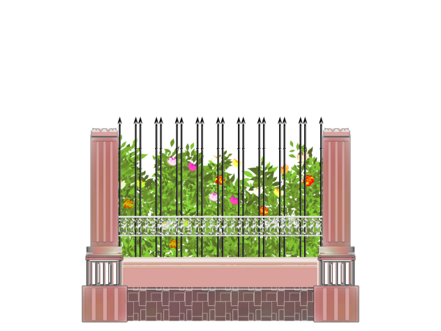 Flowers behind the fence