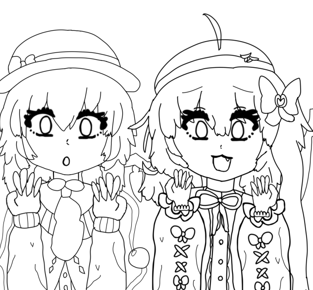 🌸桜こいし&桜フラン【線画】🌸