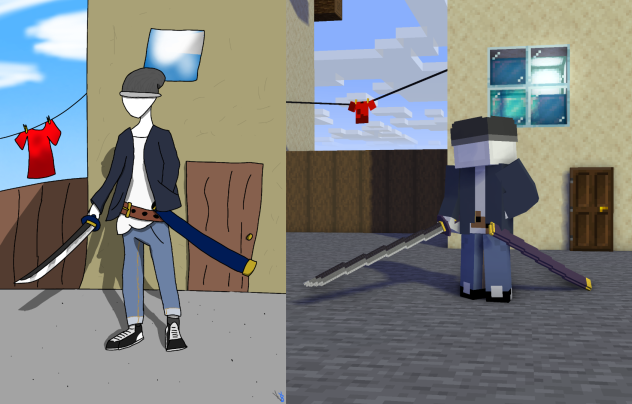 street swords men Minecraft
