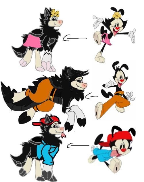 Warner Sibs as 1 Tigrette and 2 Zuffins