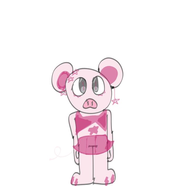 Weird pig drawing I made with my last-