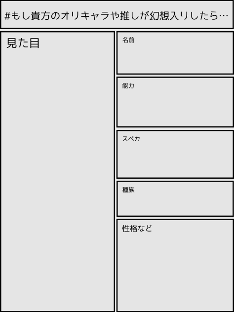 もし貴方のオリキャラや推しが幻想入りしたら…のシート