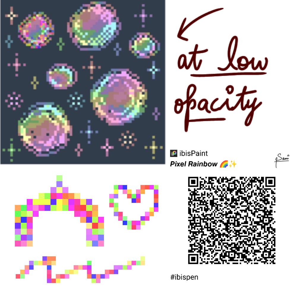 Rainbow pixel brush 🌈✨ - ibisPaint