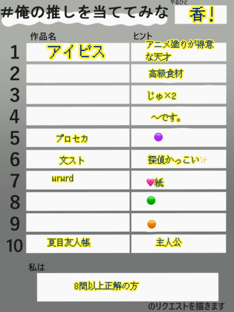 #俺の推しを当ててみな