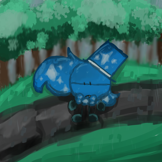 my main oc standing in the rain!!