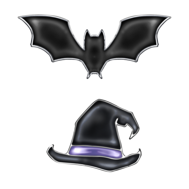 コウモリ　魔女帽子　アクセサリー