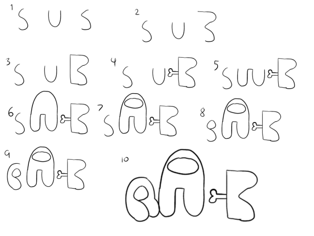 How to turn the words sus into among us