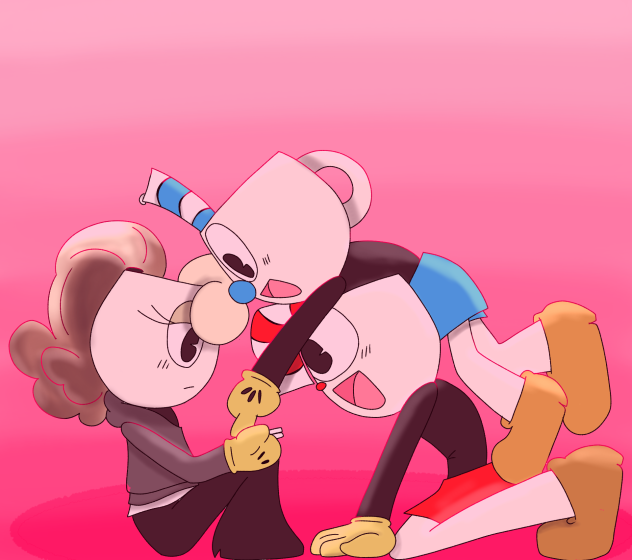 Cuphead Mugman and My oc Spilled milk