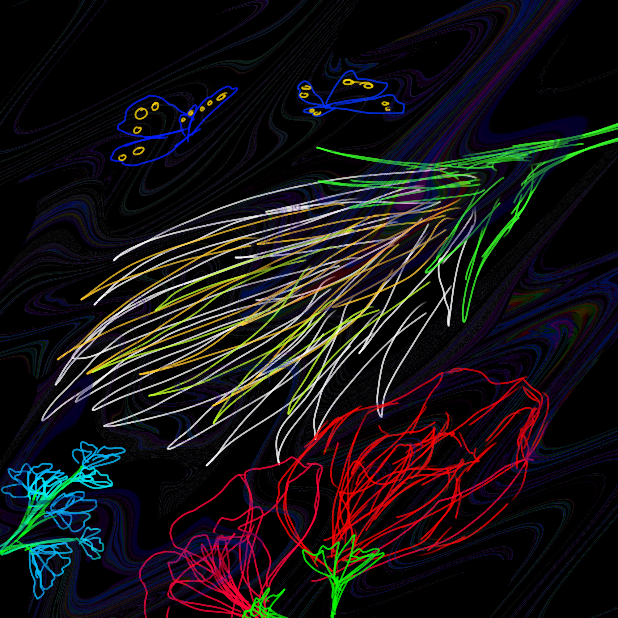 abstract flowers - ibisPaint