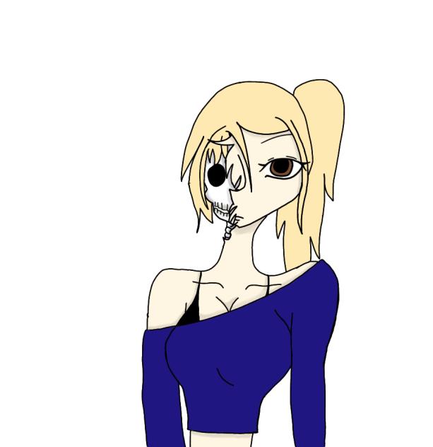 OC girl with her face flaking off