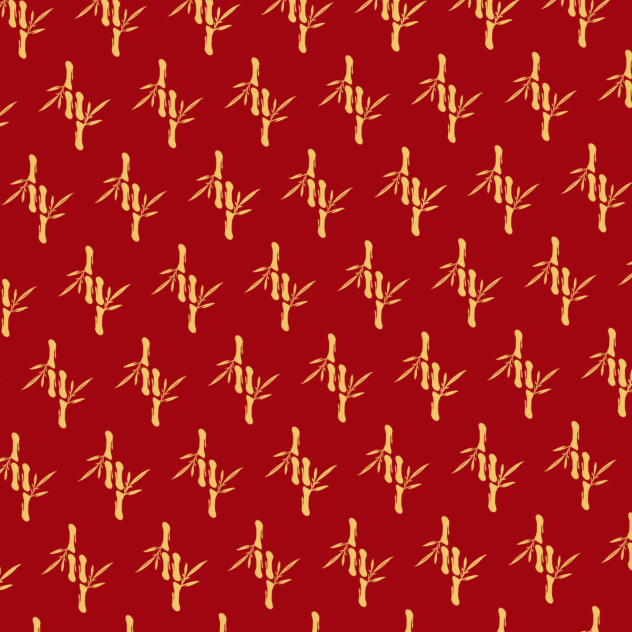 pattern - Red Gold bamboo 01