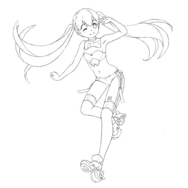 塗り絵　レーシングミク2020 その２