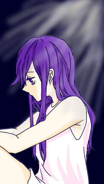 月明かり下の少女