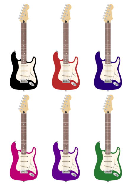 Electric guitar stickers