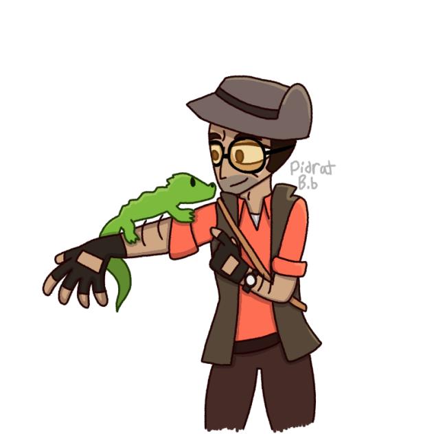 Mundee and a lizard