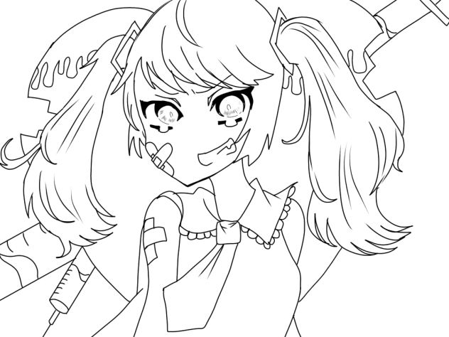 Your  heart is full of scratches、、、線画2