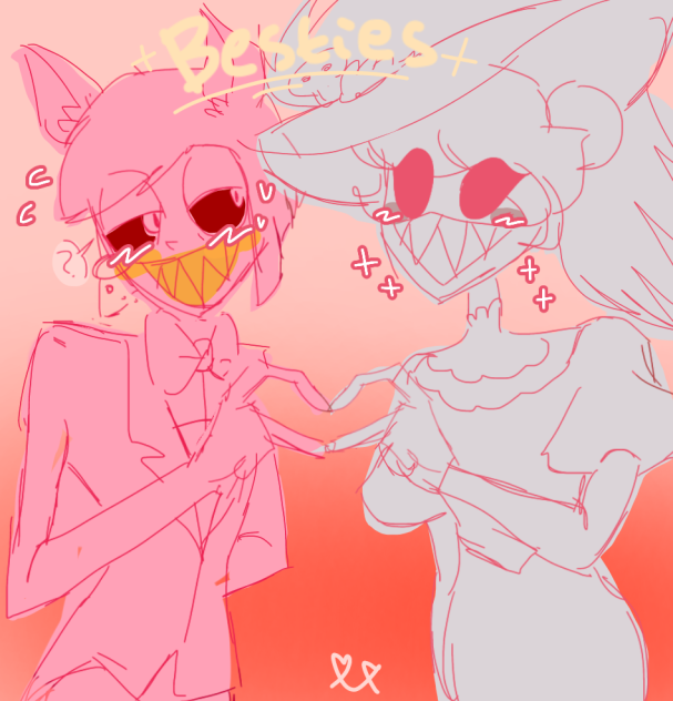 Heart pose with alastor and rosie