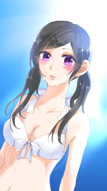 濡れる白水着