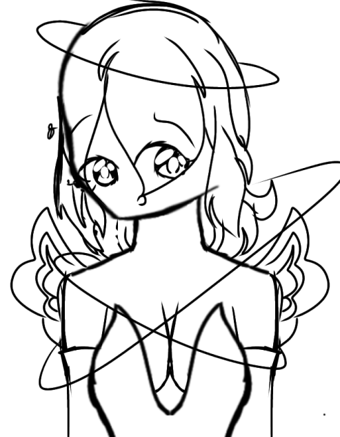 A Beautiful Powerful Angel Sketch