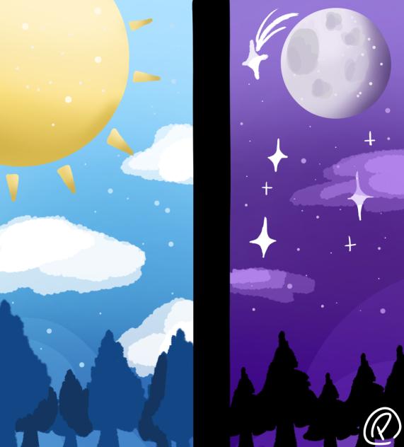 Sunny and night