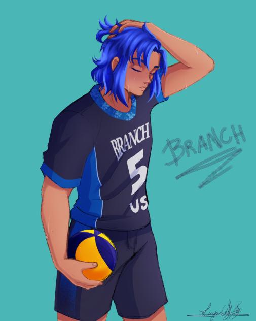 Branch playing volleyball